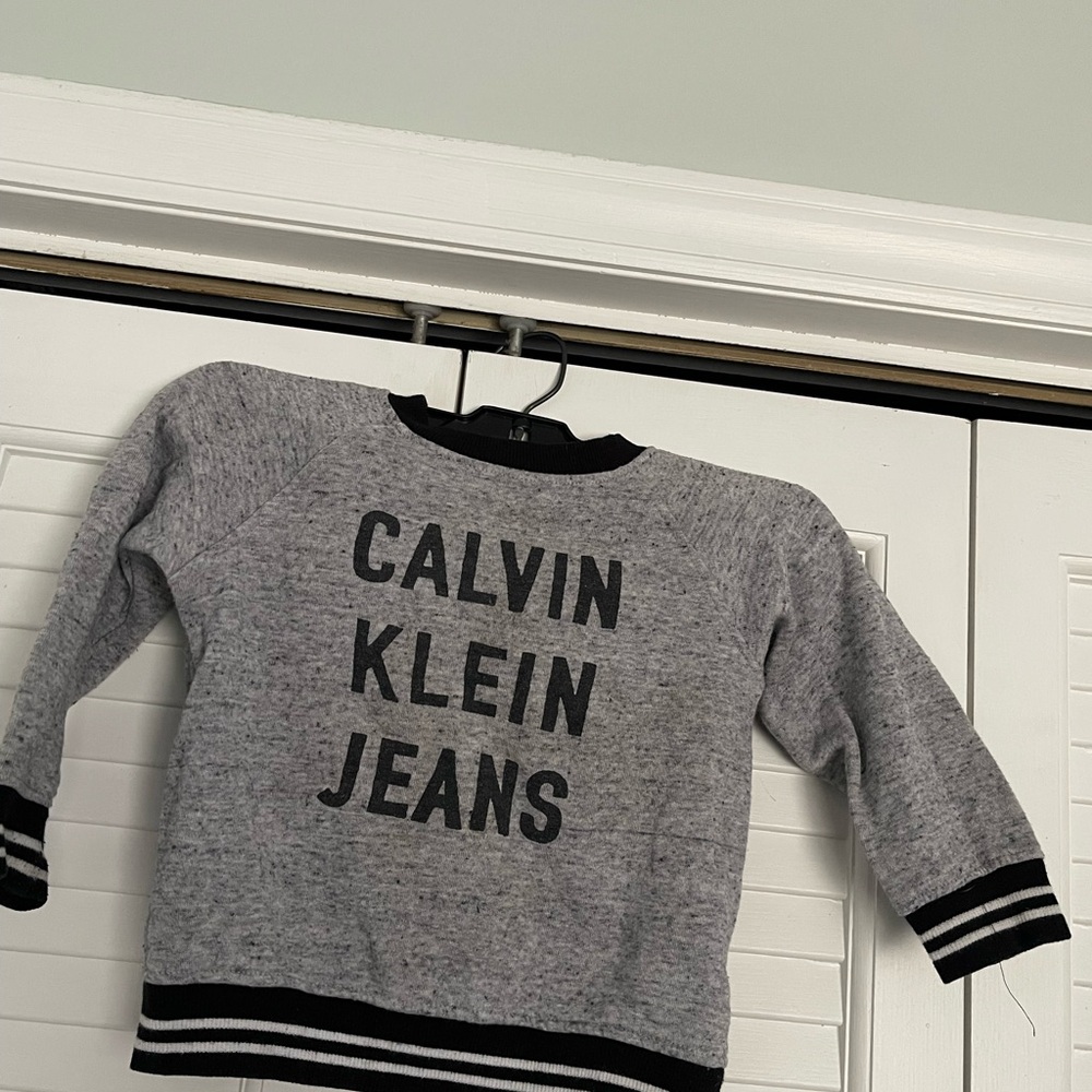 Calvin Klein Jeans Gray and Black Kids Sweater